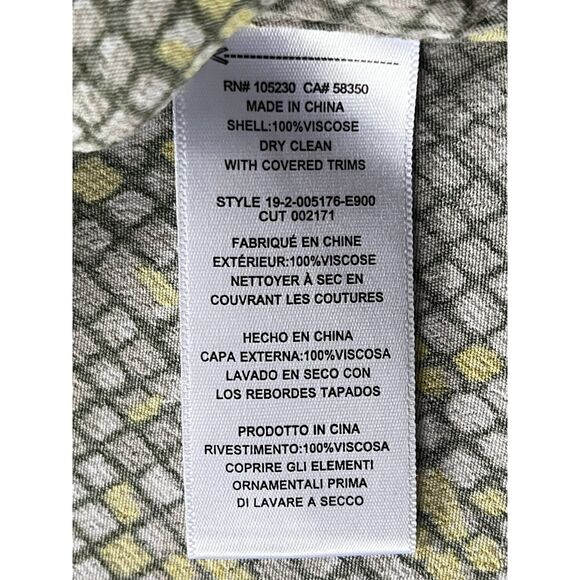 EQUIPMENT Femme Gray Yellow Snake Print Button Up Shirt Top Women's Size Large - Picture 6 of 10